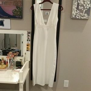 Nastygal deep v midi dress